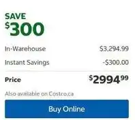 Costco In-Warehouse offer
