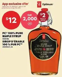Independent Grocer PC 100% pure maple syrup offer