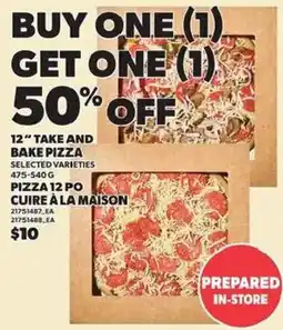 Independent Grocer Take and Bake Pizza offer