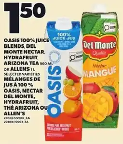 Independent Grocer Oasis 100% juice blends offer