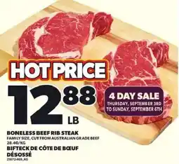 Independent Grocer Boneless beef rib steak offer