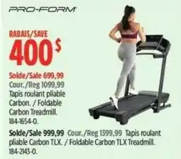 Canadian Tire Pro-form foldable carbon treadmill offer