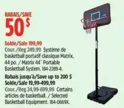 Canadian Tire Matrix portable basketball system offer