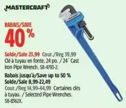 Canadian Tire Mastercraft cast iron pipe wrench offer