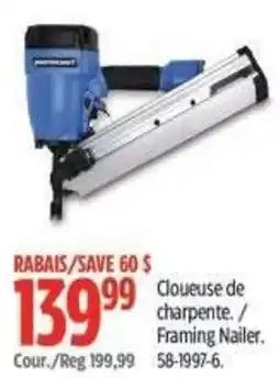 Canadian Tire Porter Cable framing nailer offer