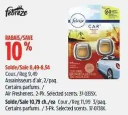 Canadian Tire Febreze air fresheners offer