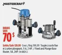 Canadian Tire Mastercraft Fixed and Plunge-Base Router offer