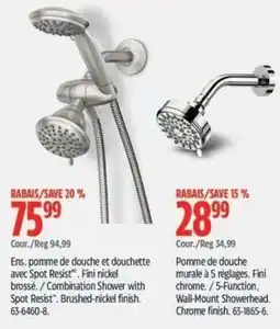 Canadian Tire Combination Shower with Spot Resist Brushed-nickel finish offer