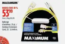 Canadian Tire Maximum locking extension cord offer