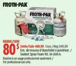 Canadian Tire Froth-pak sealant spray foam kit offer
