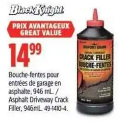 Canadian Tire Black Knight asphalt driveway crack filler offer