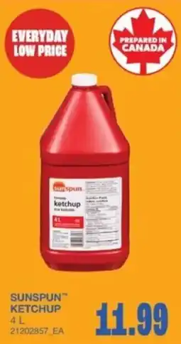 Wholesale Club Sunspun ketchup offer