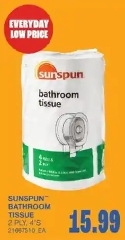 Wholesale Club Sunspun bathroom tissue offer