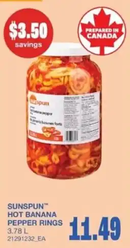 Wholesale Club Sunspun hot banana pepper rings offer