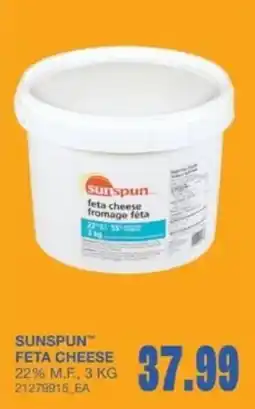 Wholesale Club Sunspun feta cheese offer