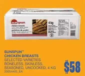 Wholesale Club Sunspun chicken breasts offer