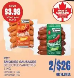 Wholesale Club PC Smokies sausages offer