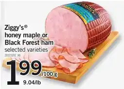 Loblaws Ziggy's honey maple or black forest ham offer
