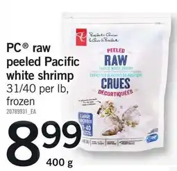 Loblaws PC raw peeled Pacific white shrimp offer