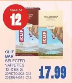 Wholesale Club Clif bar selected varieties offer