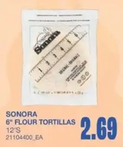 Wholesale Club Sonora 6" flour tortillas offer