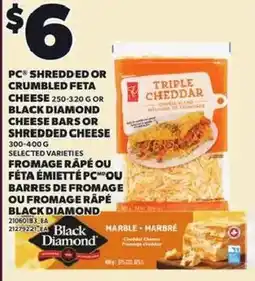 Independent Grocer Black Diamond shredded or crumbled feta cheese or black diamond cheese bars or shredded cheese offer