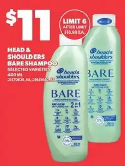 Independent Grocer Head & Shoulders Bare Shampoo offer
