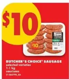 No Frills Butcher's Choice sausage offer