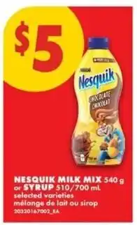 No Frills Nesquik milk mix offer