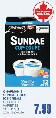 Wholesale Club SUNDAE CUPS ICE CREAM offer
