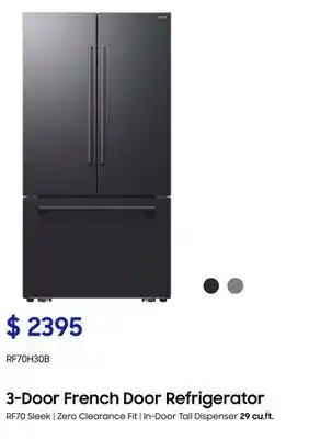 The Brick Samsung Bespoke AI 35.88 29 Cu. Ft 3-Door French Door Refrigerator – Matte Black - RF70H30KEEAA offer