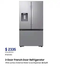 The Brick Samsung 36 31 Cu. Ft. Full Depth French-Door Refrigerator - Stainless Steel - RF32CG5400SRAA offer