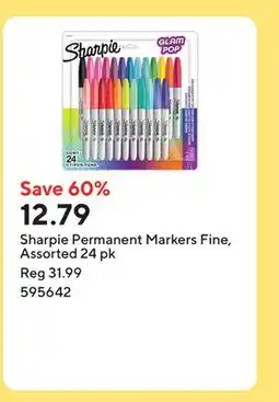 Staples Sharpie Permanent Markers Fine, Assorted offer