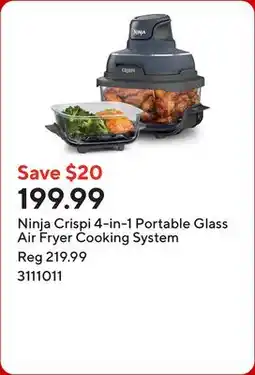 Staples Ninja Crispi 4-in-1 Portable Glass Air Fryer Cooking System offer
