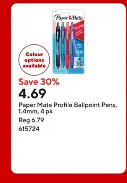 Staples Paper Mate Profile Ballpoint Pens, 1.4mm offer