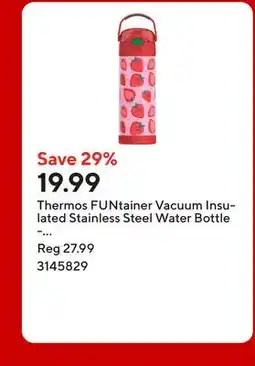 Staples Thermos FUNtainer Vacuum Insulated Stainless Steel Water Bottle - 470mL - Strawberry Smiles offer
