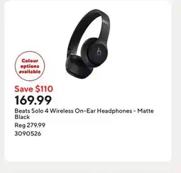 Staples Beats Solo 4 Wireless On-Ear Headphones - Matte Black offer