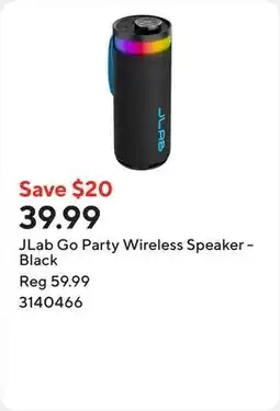 Staples JLab Go Party Wireless Speaker - Black offer