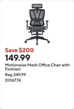 Staples Motionwise Mesh Office Chair with Footrest offer