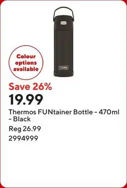 Staples Thermos FUNtainer Bottle - 470ml - Black offer