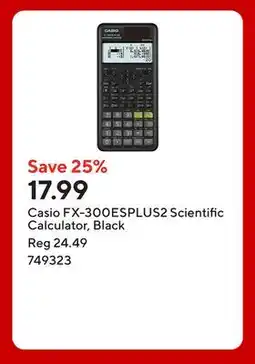 Staples Casio FX-300ESPLUS2 Scientific Calculator, Black offer