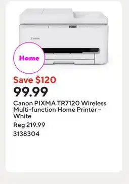 Staples Canon PIXMA TR7120 Wireless Multi-function Home Printer – White offer