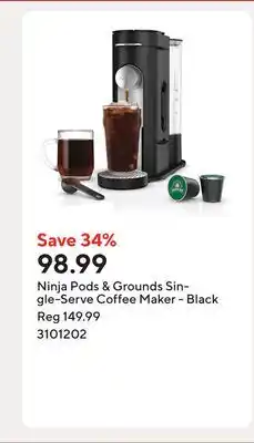 Staples Ninja Pods & Grounds Single-Serve Coffee Maker - Black offer