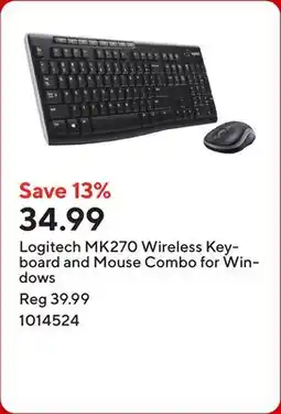 Staples Logitech MK270 Wireless Keyboard and Mouse Combo for Windows offer