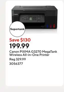 Staples Canon PIXMA G3270 MegaTank Wireless All-in-One Printer offer