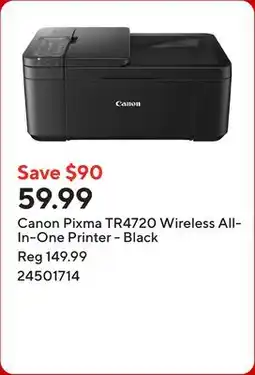 Staples Canon Pixma TR4720 Wireless All-In-One Printer - Black offer