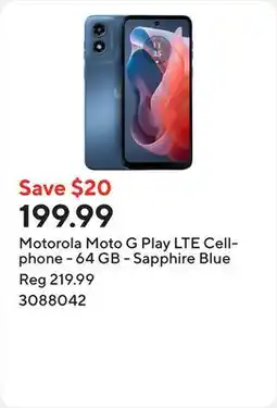 Staples Motorola Moto G Play LTE Cellphone - 64 GB - Sapphire Blue offer