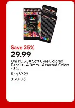 Staples Uni POSCA Soft Core Colored Pencils - 4.0mm - Assorted Colors offer
