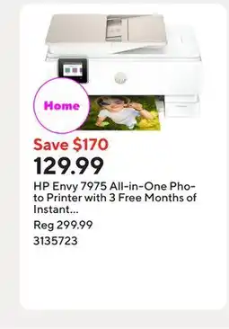 Staples HP Envy 7975 All-in-One Photo Printer with 3 Free Months of Instant Ink offer