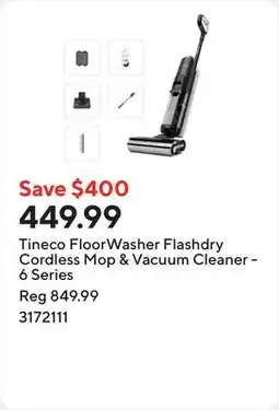 Staples Tineco FloorWasher Flashdry Cordless Mop & Vacuum Cleaner - 6 Series offer
